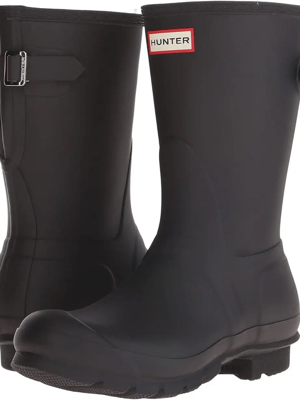 NIB Hunter Women’s Black Original Short Back Adjustable Rain Boots, Size 9